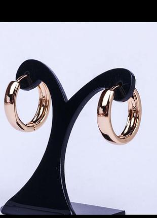 Серьги кольца женские, xuping, позолота 18к