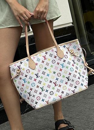 Сумка louis neverfull mm vuitton x murakami takashi multicolor