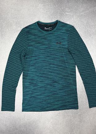 Under armour heat gear рашгард реглан спортивний для тренувань смарагдовий s