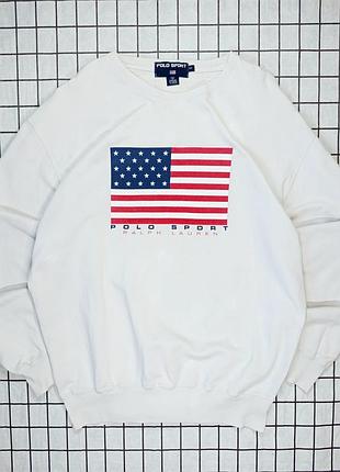 Вінтажний світшот polo sport ralph lauren 90-х років made in hong kong
