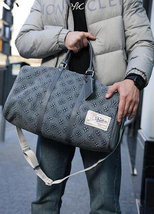 Сумка louis keepall bandouliere 45 denim vuitton monogram