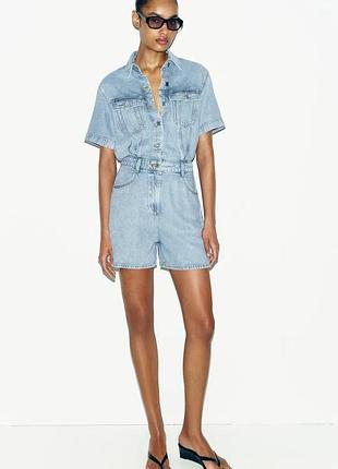 Джинсовий комбінезон комбез від zara / джинсовый комбез комбинезон зара