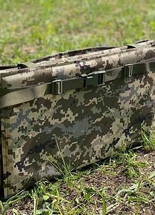 Тактичний розкладний каремат на 6 секцій 10 мм 180 см для сидіння та сну піксель