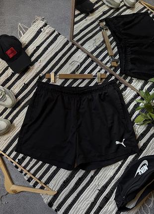 Шорти чоловічі puma оригінал пума чорні плащівка xxl великий розмір з логотипом