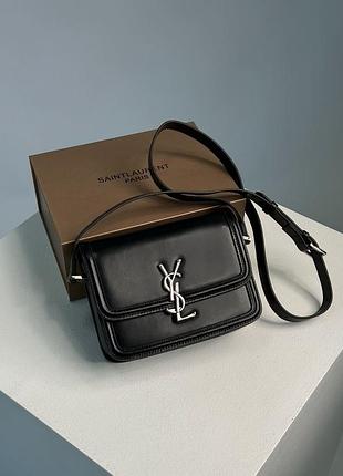 Сумка saint solferino black laurent lacquered/silver