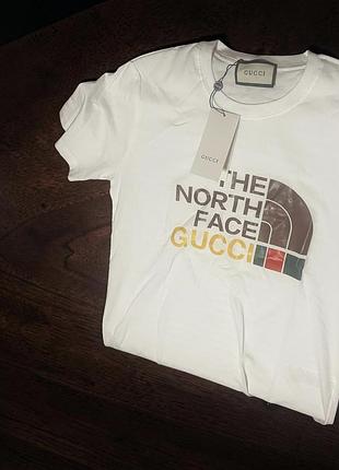 Футболка the north face x gucci белая новая xl с бирками