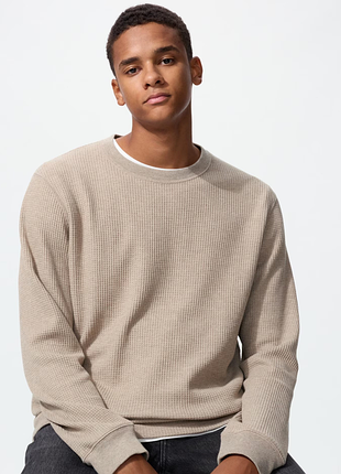 Лонгслив вафельный uniqlo (484780)