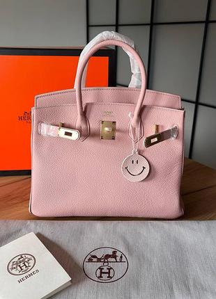 Женская сумка премиум birkin 30 pink/gold