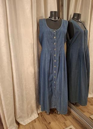Джинсове на ґудзиках із пояском плаття 👗