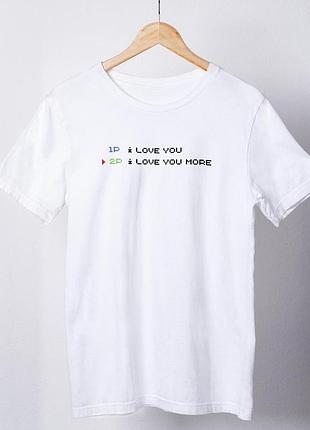 Футболка жіноча із принтом "i love you more" біла