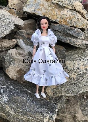 Одяг для ляльки барбі, біла сукня. плаття для ляльок barbie