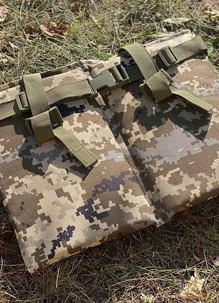Тактичний каремат 20 мм для сидіння складний піджопник на дуже надійній системі molle піксель