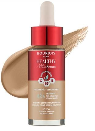 Тональна основа bourjois тон 52w bourjois healthy mix clean & vegan radiant serum foundation