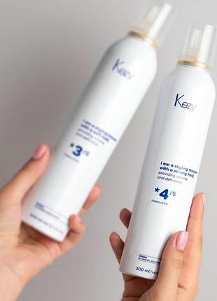 Мусс сильной фиксации для объема kezy volumizing strong mousse