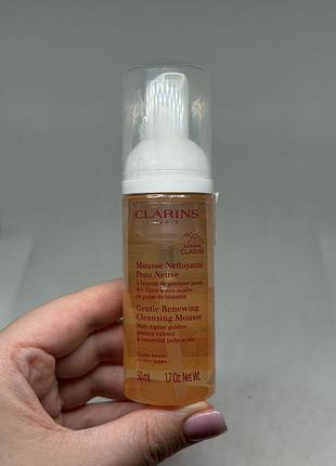 Очищувальний пінний мус для будь-якого типу шкіри  clarins gentle renewing cleansing mousse 50мл