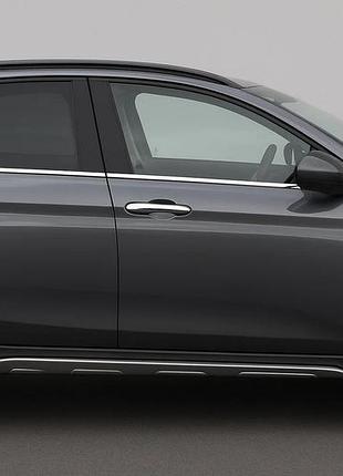Нижні молдинги стекол (нерж) omsaline - італійська нержавійка для fiat tipo cross 2021- рр