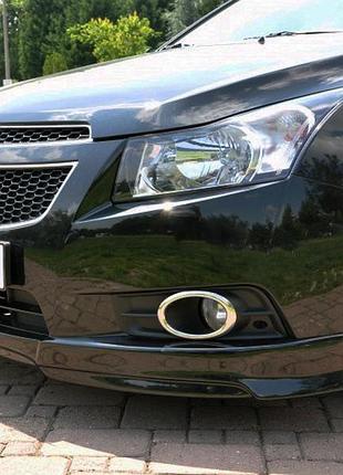 Накладка на передний бампер hb (meliset, под покраску) для chevrolet cruze 2009–2015 гг