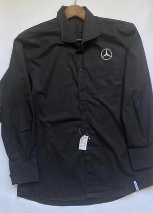 Новая мужская рубашка mercedes-benz черного цвета (длинный рукав)