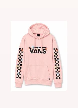 Худі vans жіноче рожеве з принтом checkerboard floral | s–m