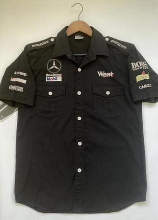 Мужская рубашка hugo boss mercedes benz amg petronas formula one котоновая   оригинал  100% котон