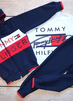 Детский повседневный костюм-тройка для мальчика "tommy hilfiger" томми хилфигер (рост 86-92, 92-98, 98-104, 104-110), (1.5-2, 2-3, 3-4, 4-5 лет)