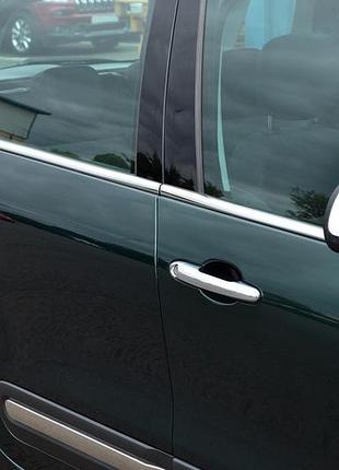 Молдинг скла (6 шт, нерж.) omsaline - італійська нержавійка для fiat 500/500l 2013-2022 рр