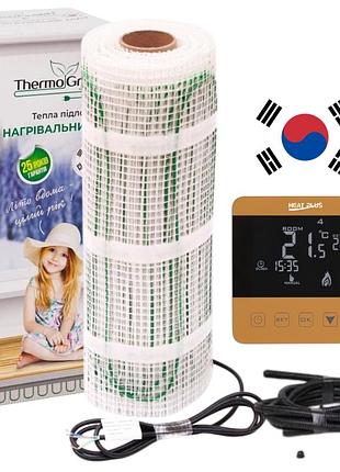 Тепла підлога під плитку thermogreen tgmt 2 м² 150 вт + терморегулятор bht 320 gold