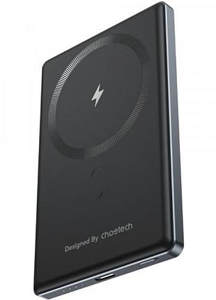 Повербанк choetech magnetic wireless 5000 mah 20w pd qi 15w usb type-c black (b738-ccbk)