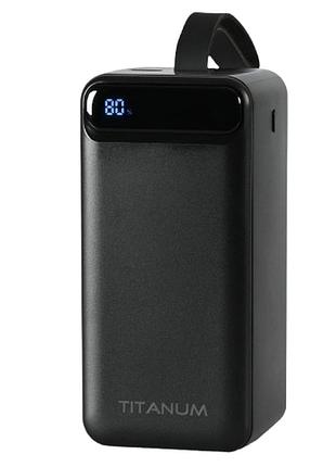 Повербанк titanum 741s 50000 mah 22.5w usb и usb type-c черный