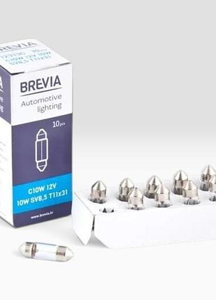 Лампочка c10w 30 мм салону и багажника brevia - (12313c)