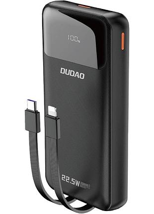 Повербанк dudao k15 pro 20000 mah 22.5w pd usb type-c lightning черный