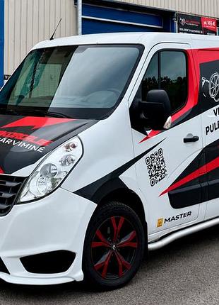 Передний бампер amg (накладка, под покраску) для renault master 2011-2023 гг