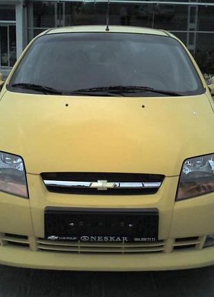 Накладка на передний бампер (под покраску) для chevrolet aveo t200 2002-2008 гг