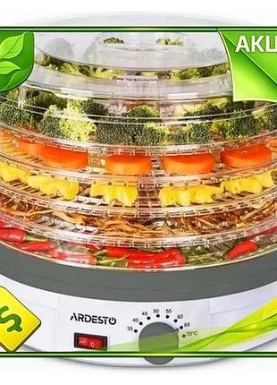 Ve сушилка овощей и фруктов new version ardesto механическая 5 лотков для вяления мяса рыбы грибов 245 n6w_ver
