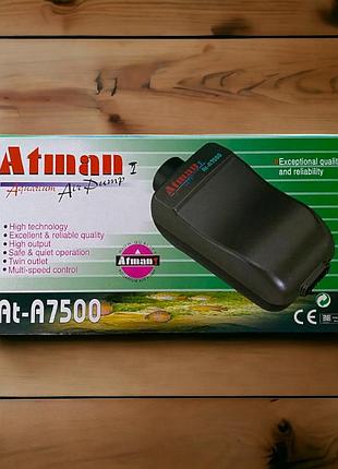 Двухканальный компрессор для аквариума atman at-7500
