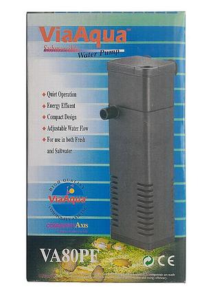 Внутренний фильтр-аэратор для аквариума объемом до 50 л, viaaqua va-80pf