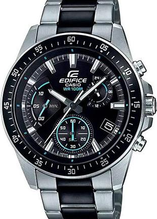 Годинник чоловічий casio edifice classic efv-540sbk-1a сталевий корпус водозахист 100 м чорний циферблат