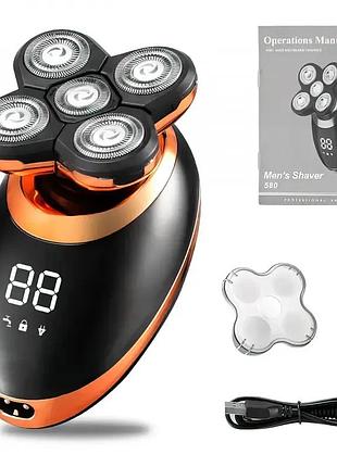 Бритва 5 в 1 vgr v-316 водонипроницаемая акумуляторна з led дисплеєм top shop ua_