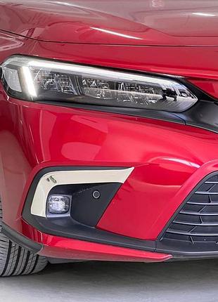 Накладки на противотуманки (2 шт, нерж.) для honda civic sedan 2021- рр