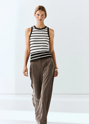 Базовый трикотажный топ, майка massimo dutti