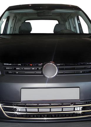 Накладки на передний бампер trend (3 шт., нержавейка) для volkswagen caddy 2010-2015 гг