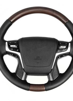 Кермо з підігрівом (темне дерево) для toyota land cruiser 200 2007-2021 рр