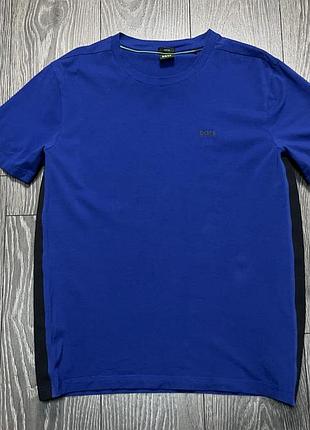 Hugo boss tee tape оригинальная мужская футболка из новых коллекций оригинал синяя коттон размер xl