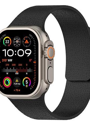 Ремешок pebbled magnetic band для apple watch 42/44/45/46/49mm черный с магнитным креплением