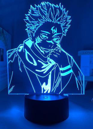 Светильник с 3d эффектом led лампа рёмен сукуна из аниме магическая битва jujutsu kaisen ночник годжо сатору