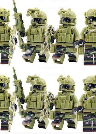 12 фигурок в пиксельной форме зсу военные, спецназ, swat, полиция, армия альфа корд