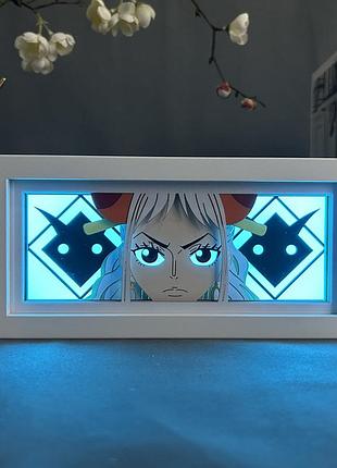 Світильник багатошаровий з 3d ефектом ямато з аніме ван піс one piece