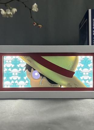 Светильник многослойный с 3d эффектом луффи monkey d. luffy led лампа из аниме one piece
