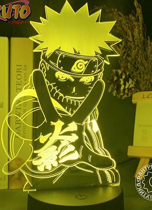 Светильник с 3d эффектом led лампа наруто итачи саске ночник какаши