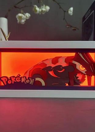Світильник багатошаровий з 3d ефектом гроудон groudon led лампа з аніме покемон / pokemon